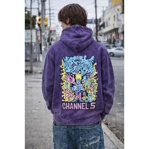 All‎ Gas No Brakes Hoodie Channel 5 News Acid Wash Tie-dye Size Medium Rare